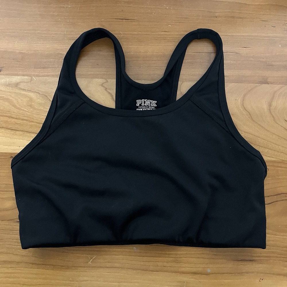 Women's PINK Victoria's Secret Ultimate Black Sports Bra‎ Size Small